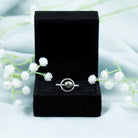 Black Pearl Open Circle Ring with Diamond Tahitian pearl-AAAA Quality - Arisha Jewels