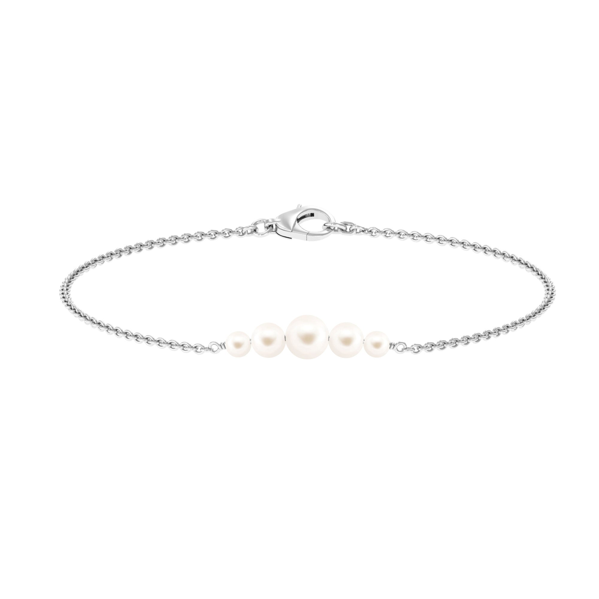 Graduated Style Freshwater Pearl Chain Bracelet Freshwater Pearl-AAA Quality - Arisha Jewels