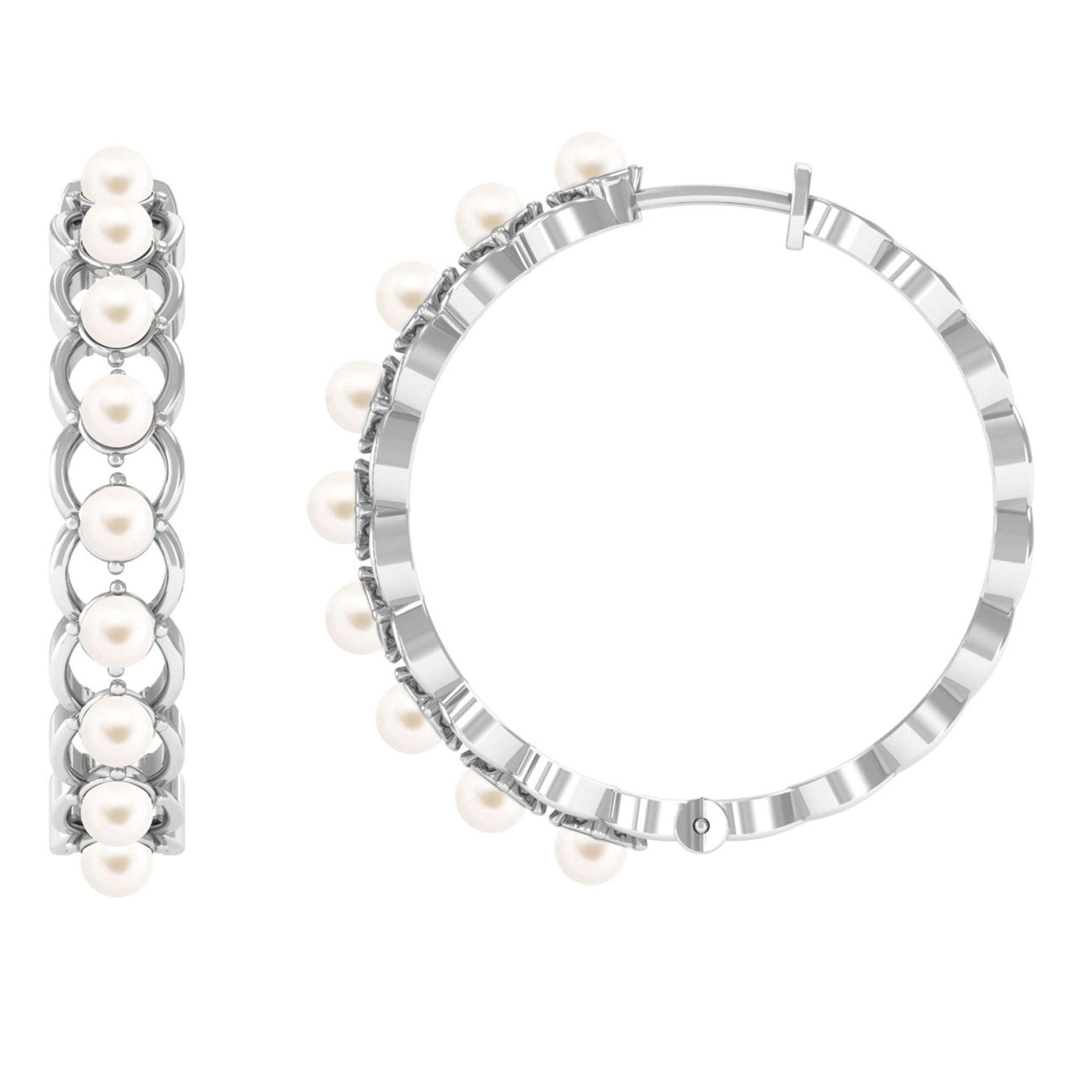 Elegant Cultured Freshwater Pearl Hoop Earrings Freshwater Pearl-AAA Quality - Arisha Jewels